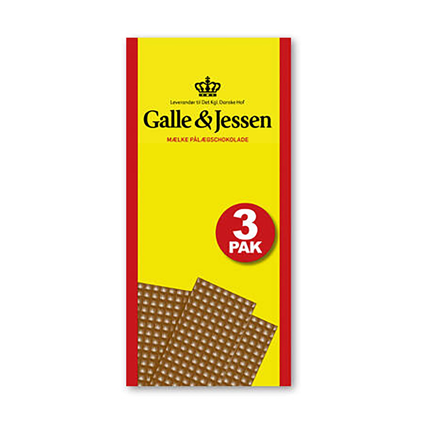 Pålægsshokolade Lys Galle og Jessen  / plaquettes de chocolat au lait 3 x 108 g net